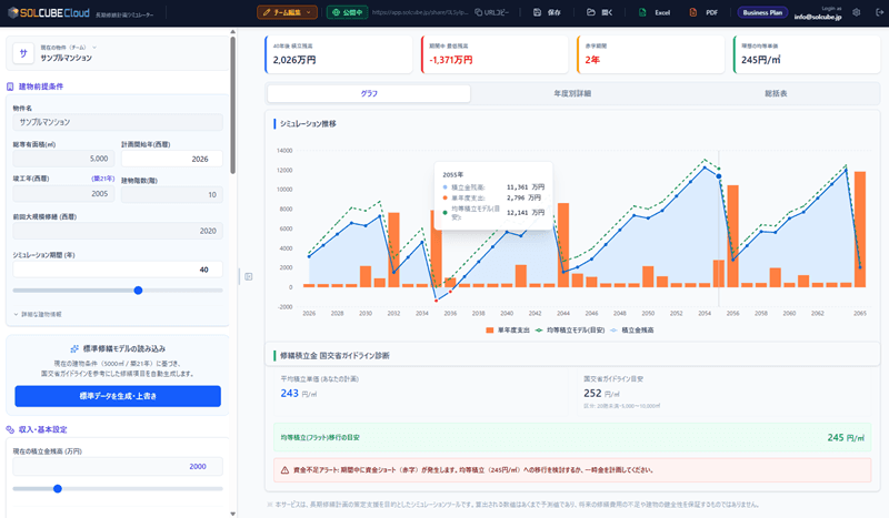 SOLCUBE Cloud シミュレーション画面